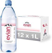 Evians Spring Water Bottled Water - Water - Case Of 12 - 33.8 Fl Oz.